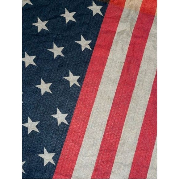 Vintage Patriotic Flag Pashmina - New Condition - Bid Now = Discounted Shipping - Picture 5 of 10